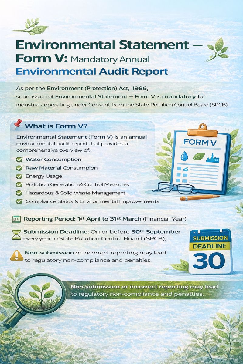 Environmental Statement Form V annual environmental audit report visual
